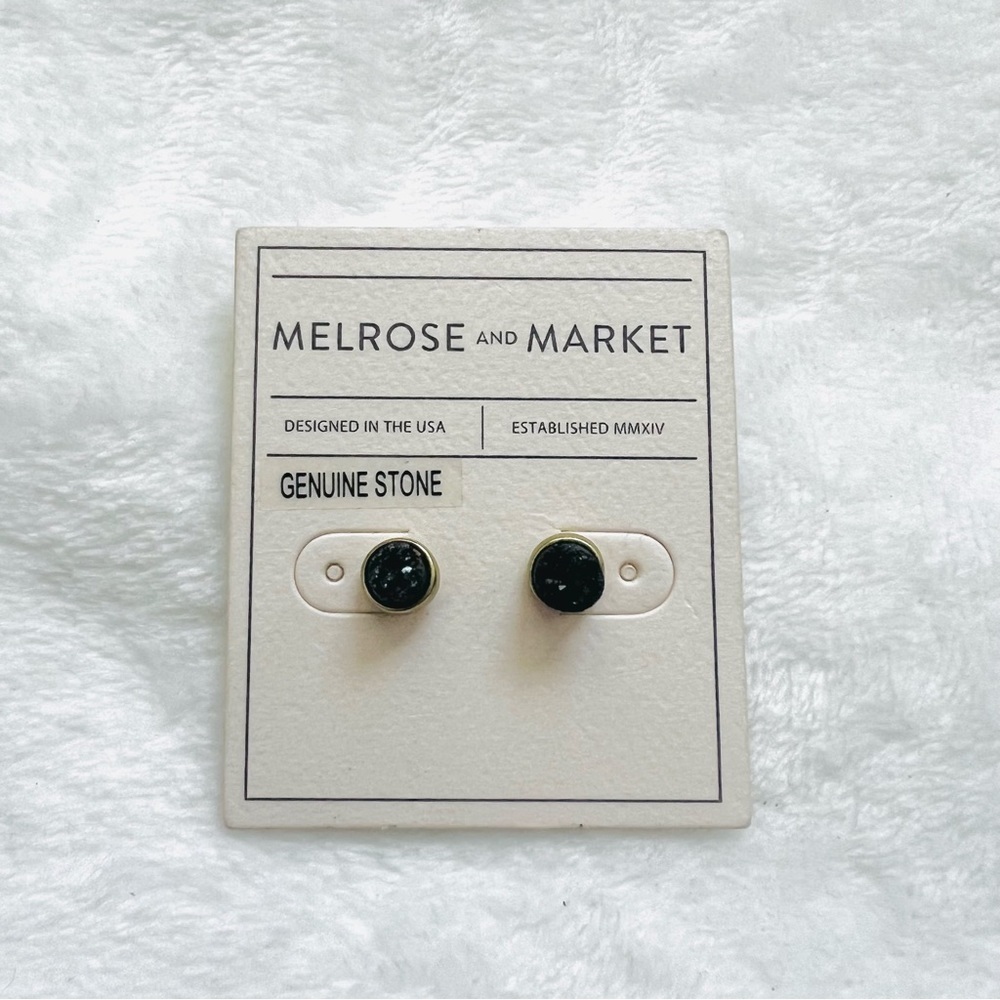 Melrose AND MARKET GENUINE STONE Gold Tone Studded Earrings - NWT